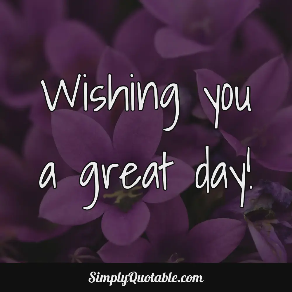 Wishing you a great day